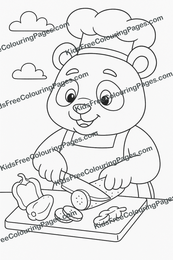Preview of Panda Cutting Vegetables