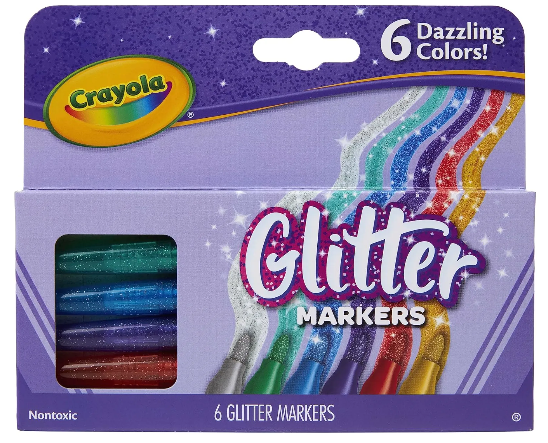 Crayola Glitter Markers, 6 Count