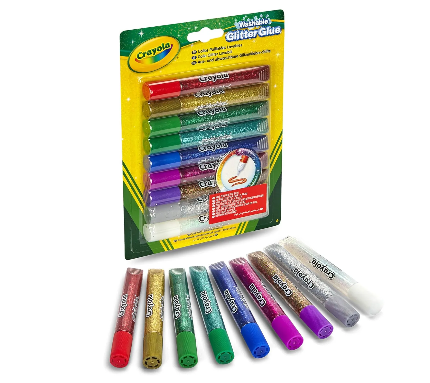 Crayola Washable Glitter Glue Pens, 9 Count