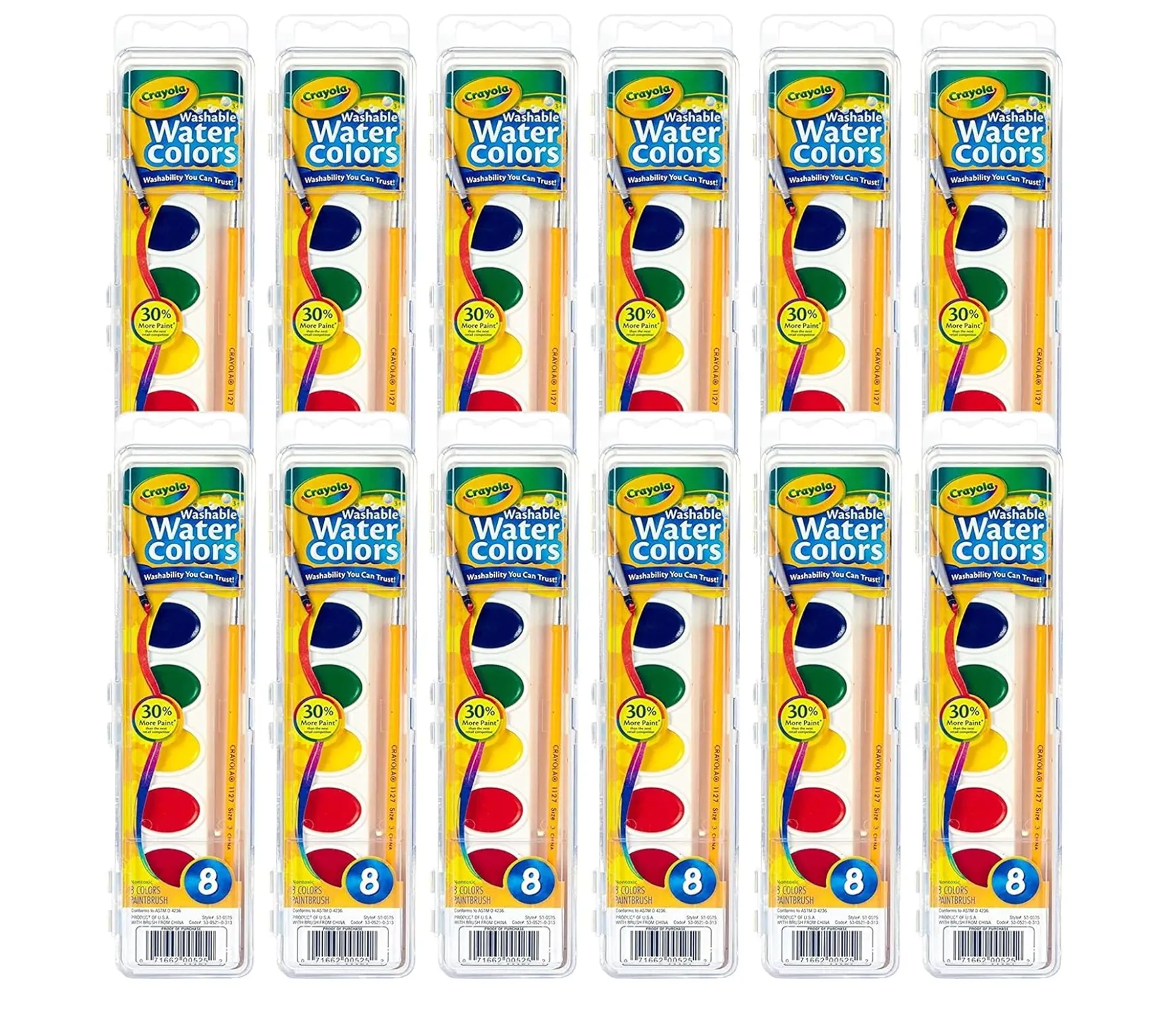 Crayola Washable Watercolor Paint Sets for Kids, 12 Count
